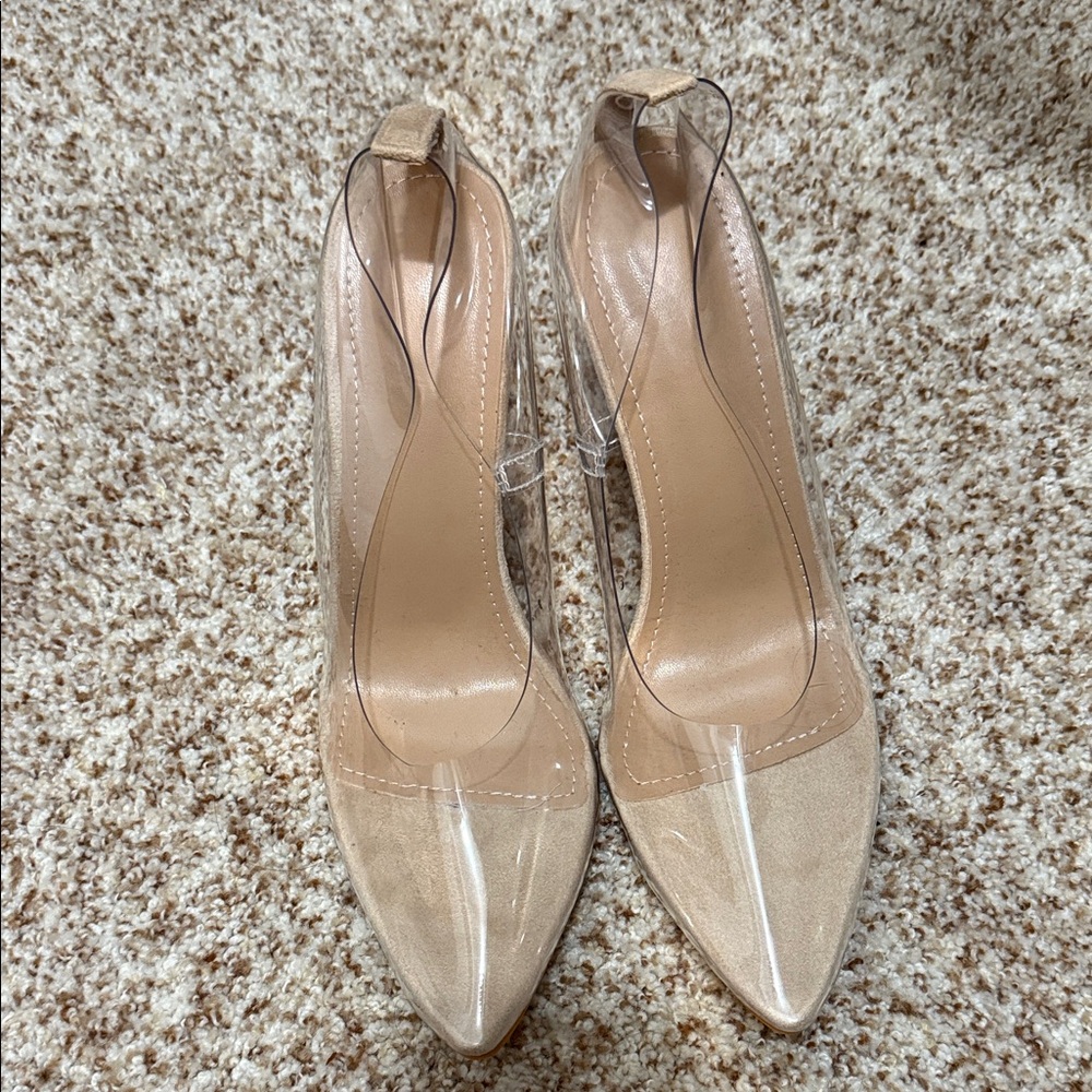 Chic Transparent Tan Women's Heels